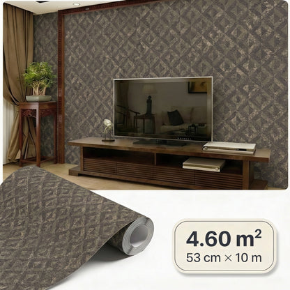Tapiz Para Pared Rombos Negro y Cobre [SKU 395053]