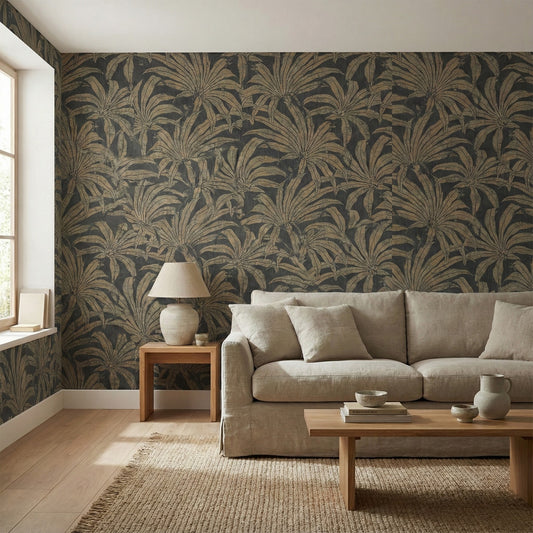 Tapiz Para Pared Hojas Tropicales Beige [SKU 395011]