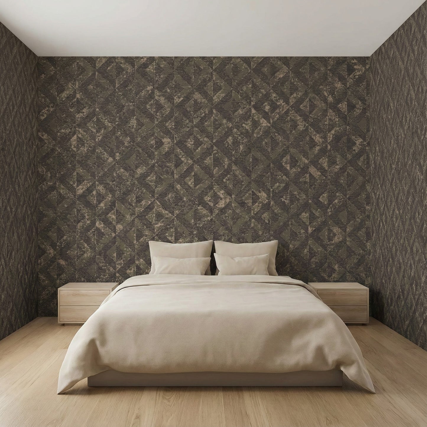 Tapiz Para Pared Rombos Negro y Cobre [SKU 395053]
