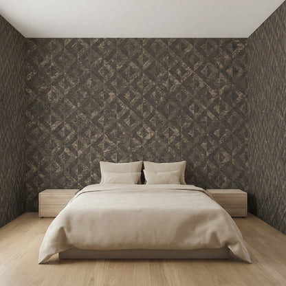 Tapiz Para Pared Rombos Negro y Cobre [SKU 395053]