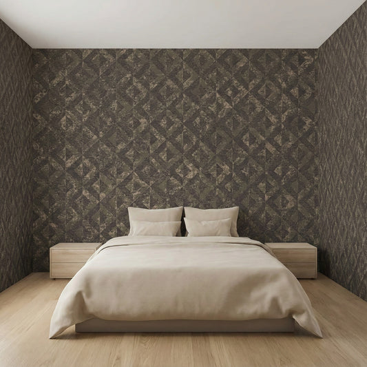 Tapiz Para Pared Rombos Negro y Cobre [SKU 395053]