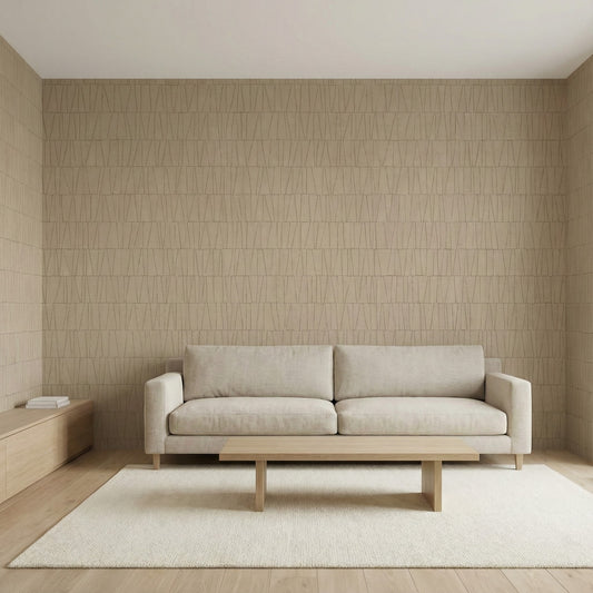 Tapiz Para Pared Rombos Geométricos Beige Suave [SKU 395065]