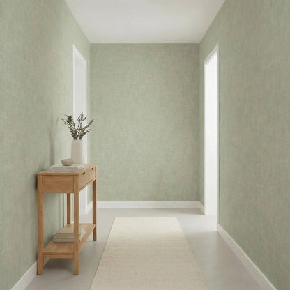 Tapiz Para Pared Verde Salvia Grisáceo Textura Lino [SKU 395037]