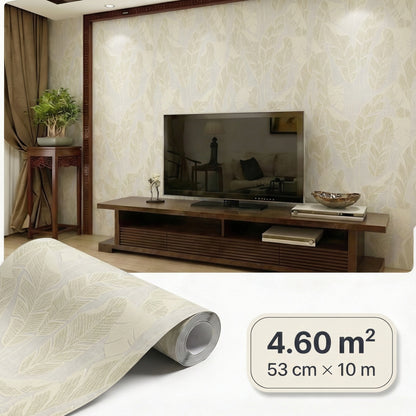 Tapiz Para Pared Hojas de Plátano Crema y Oro [SKU 395025]
