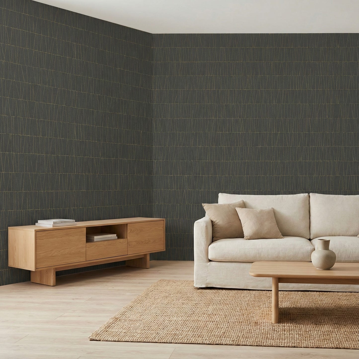 Tapiz Para Pared Rombos Gris Piedra [SKU 395063]