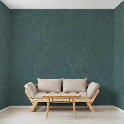 Tapiz Para Pared Azul Pizarra Efecto Hormigón y Oro [SKU 395122]