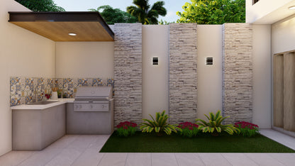 PROYECTO ARQUITECTÓNICO Y DISEÑO DE INTERIOR CASA HABITACIÓN - PROTOTIPO 5 de 8.00M x 20.00M