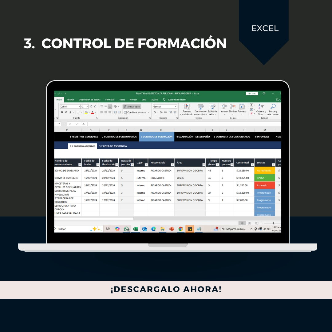 Plantilla Gestión de personal