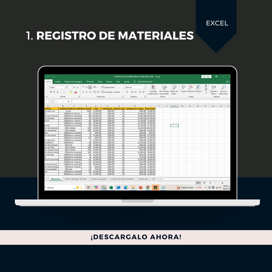 Plantilla Estimación de construcción