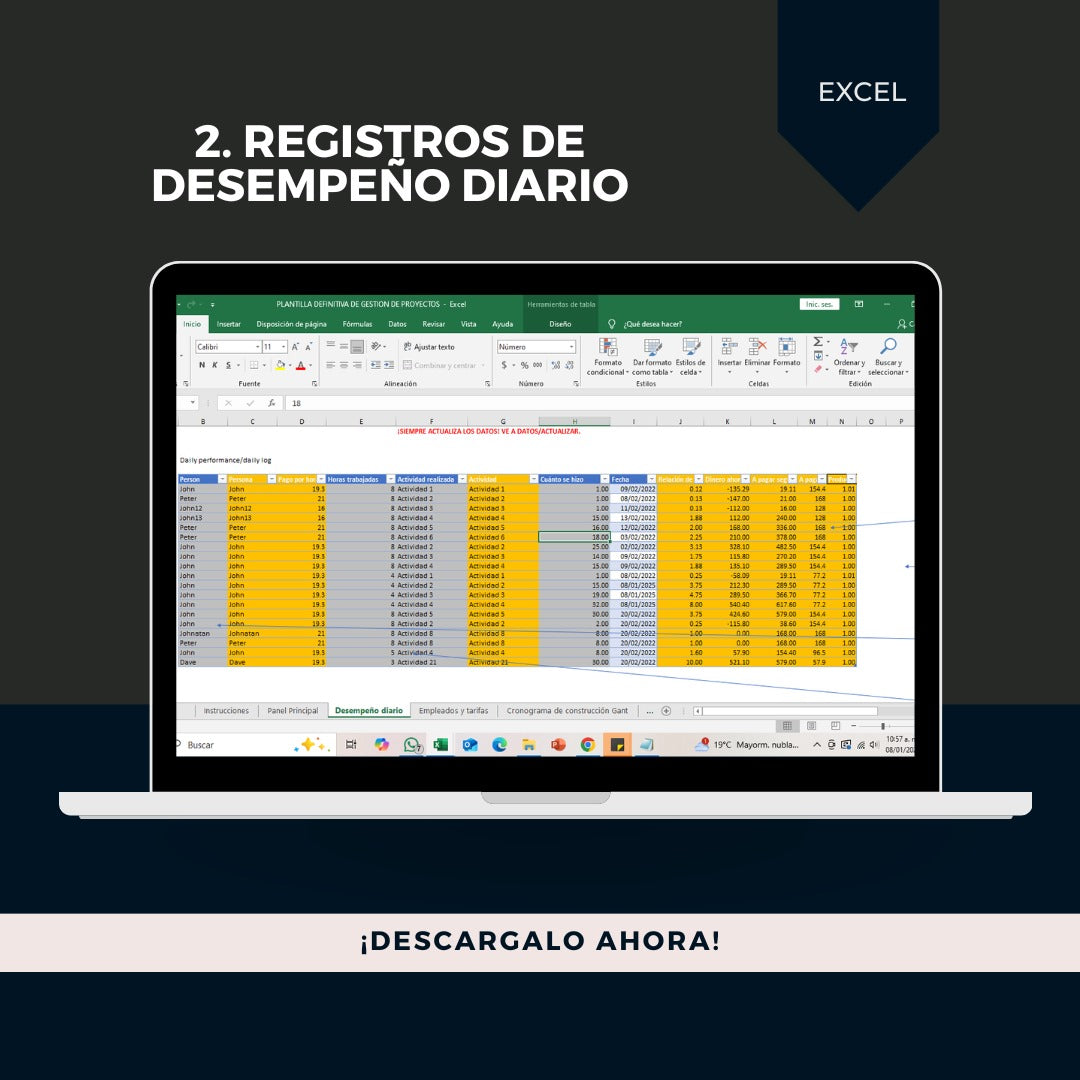 Plantilla Gestión de proyectos